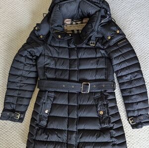 Burberry London harrowden puffer quilted down coat black women's small s 4047061